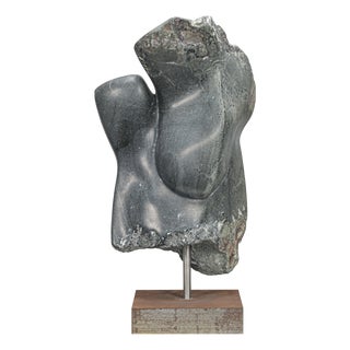 Ineke Van Zuuren, Abstract Sculpture, 1980s, Dolomite Stone For Sale