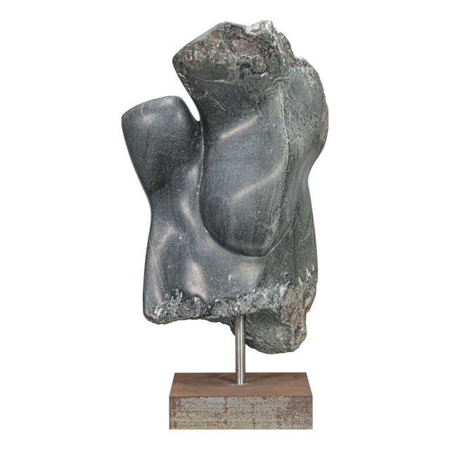 Ineke Van Zuuren, Abstract Sculpture, 1980s, Dolomite Stone For Sale