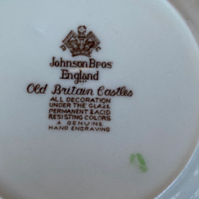 1930s Johnson Bros. Old Britain Castles Brown Rimmed Soup Bowls - Set of 5 For Sale - Image 12 of 12