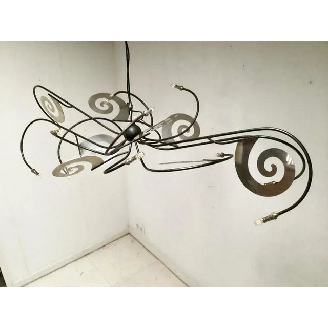 Metal Chandelier by Maroeska Metz, 1980s For Sale - Image 7 of 11