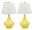 24 Inch H Gourd Glass Table Lamp in Yellow - a Pair For Sale