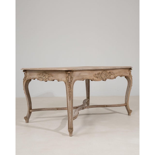 19th Century France Louis XIV Antique White Wood Dining Table For Sale - Image 9 of 11