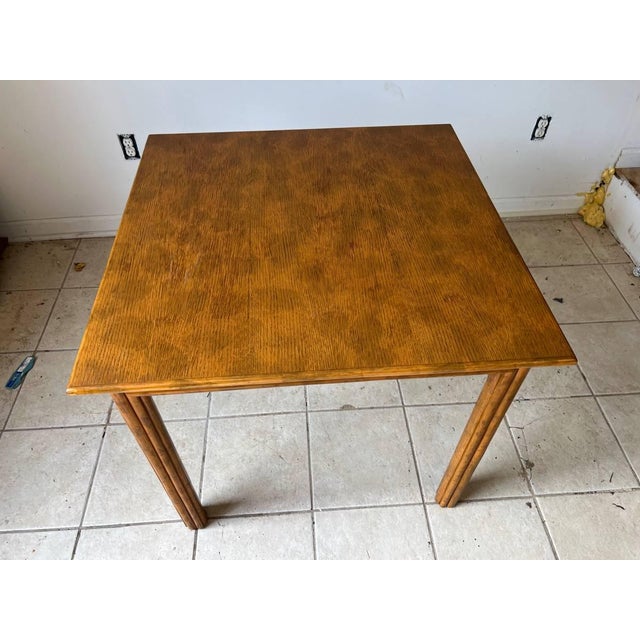 Late 20th Century Vintage Regency Style Tortoise Bamboo Square Side Table For Sale - Image 11 of 12