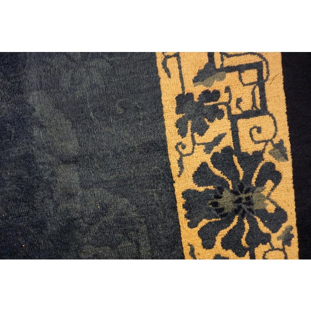Spectacular Royal Blue Open Field in Allover-Floral Antique Chinese Peking Rug For Sale In New York - Image 6 of 12