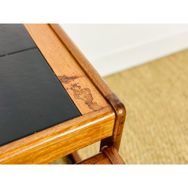 Black Vintage Nesting Tables in Teak and Black Ceramic, 1960s, Set of 3 For Sale - Image 8 of 10