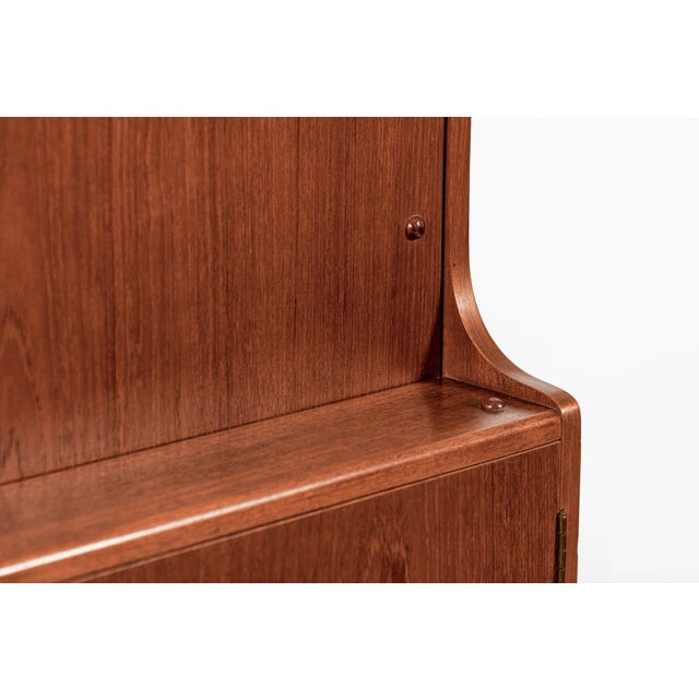 Mid-Century Danish Modern Teak Secretary Desk Cabinet 1960s For Sale - Image 13 of 18