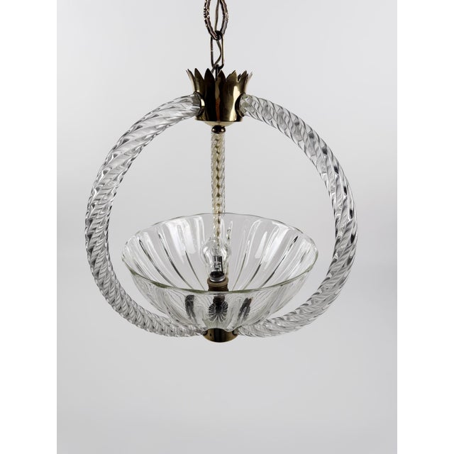 Italian Art Deco Murano Glass Pendant in the style of Barovier, 1930s For Sale - Image 15 of 18