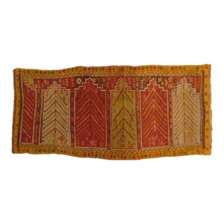 Antique Hand Knotted Turkish Oushak Runner Saf Rug 3'2"x 6'9" For Sale