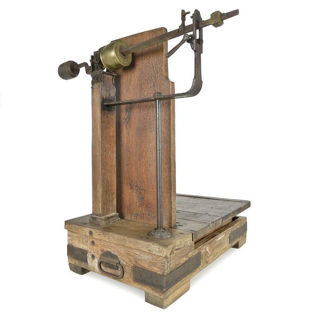 Antique Trade Flour Scale, in Good conditions. This piece is designed in the style of the selected designer and/or...