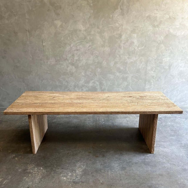 Custom Made Reclaimed Element Elm Wood Dining Table For Sale - Image 4 of 10