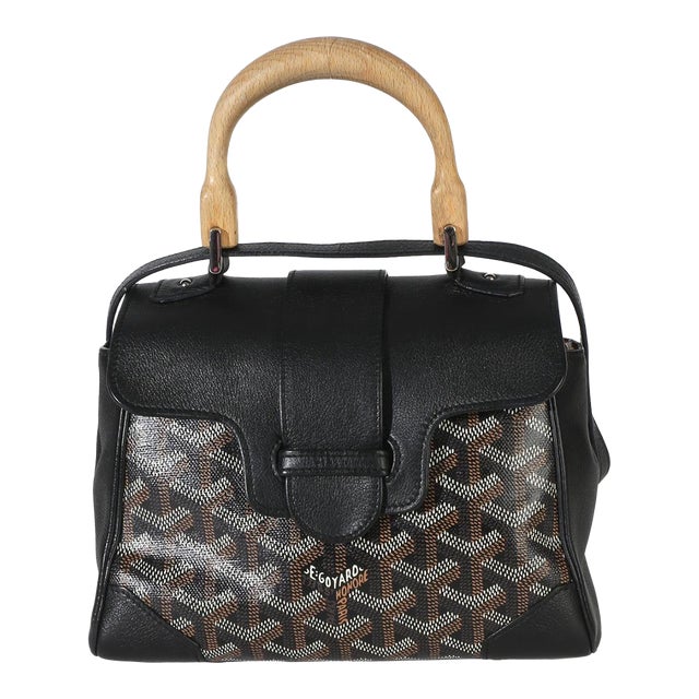 Black Goyardine Canvas Saigon Souple Mini For Sale