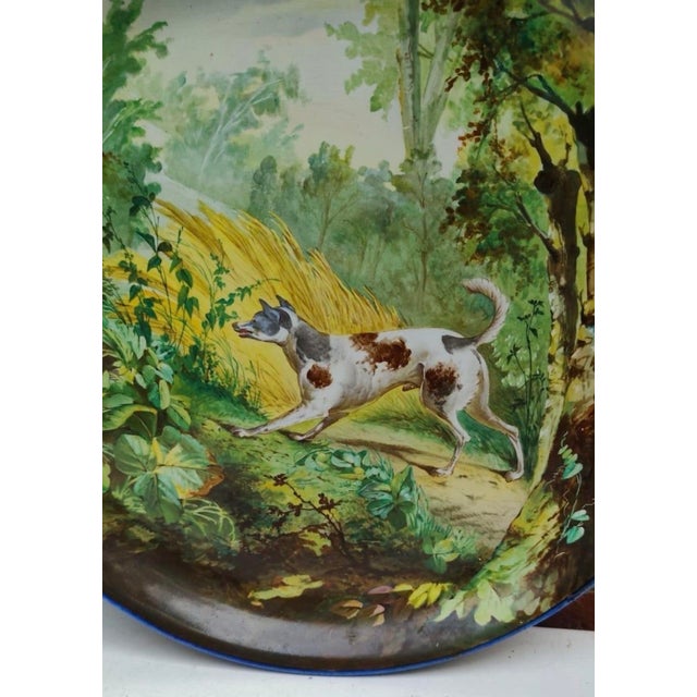 French Country 19th Century French Faience Hunting Dog Platter Creil & Montereau For Sale - Image 3 of 7
