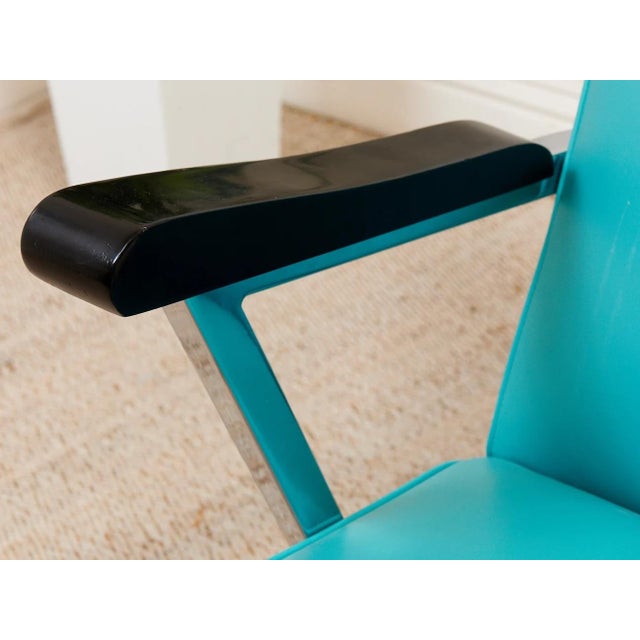 1960’s Turquoise Lounge Chair For Sale - Image 9 of 11