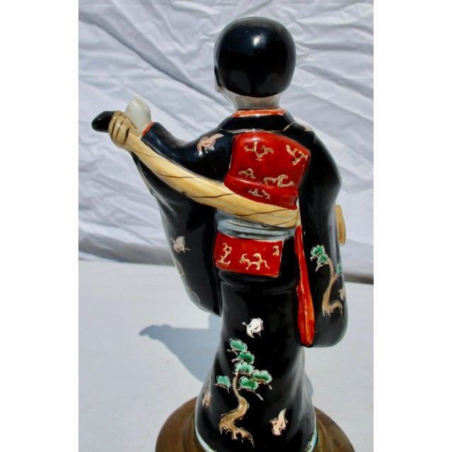 1900s Japanese Kutani Porcelain Musician For Sale - Image 4 of 8