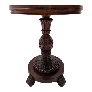 1990s Ethan Allen British Classics Pineapple Lamp End Table Pedestal For Sale