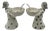 1990s Emilia Castillo "The Couple" Bisque Porcelain Salt Cellars & Sterling Spoons Set - 4 pcs For Sale