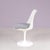 Eero Saarinen Tulip Side Chair in White Coated Aluminium with Plastic and Fabric Cushion by Eero Saarinen for Knoll Int. USA, 1970s For Sale - Image 4 of 12