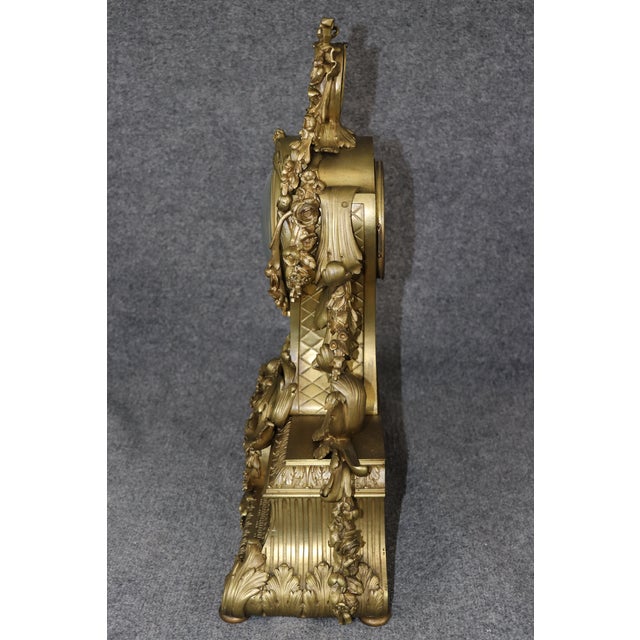 Metal Fine Quality French Bronze Sevres Style Figural Placques Adorned Mantel Clock For Sale - Image 7 of 15