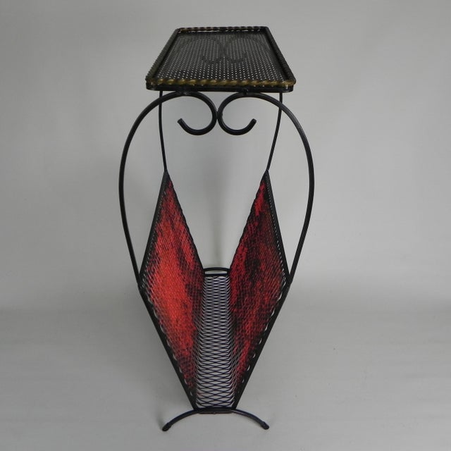 Vintage Steel Side Table with Magazine Rack, 1950s For Sale - Image 10 of 18