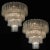 Italian vintage chandelier in Murano glass and nickel-plated metal structure on 4 levels. The armor polished nickel...
