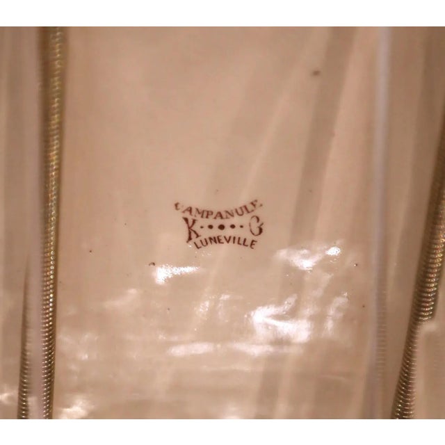 19th Century French Luneville “Campanule” Barbotine Floral Platter, Circa 1890 For Sale - Image 10 of 10