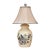 Vintage American Hand-Painted Ceramic Chrysanthemum Table Lamp With Floral Motif, Cream Glazed Porcelain, 28"h For Sale