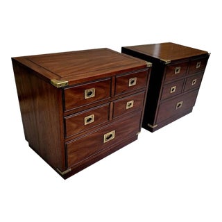 Late 20th Century Mt. Airy Campaign Nightstands - a Pair For Sale