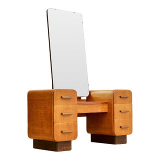 1950s Light Oak Vanity by Ton For Sale