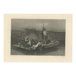 After Ernest Hébert, La Mal'aria, Family in a Boat, 1880, Photogravure For Sale