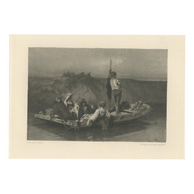 After Ernest Hébert, La Mal'aria, Family in a Boat, 1880, Photogravure For Sale