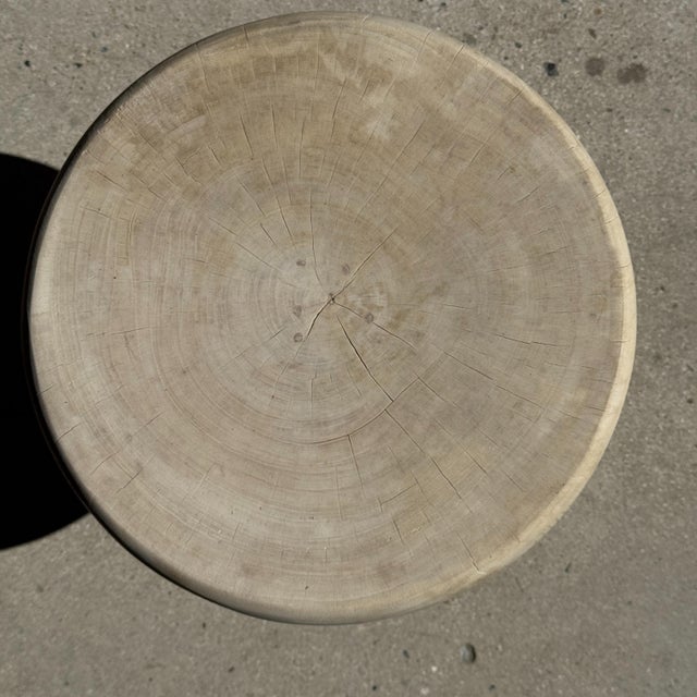 Contemporary Pawn Bleach Side Table in Mango Wood, 1980s For Sale - Image 3 of 11