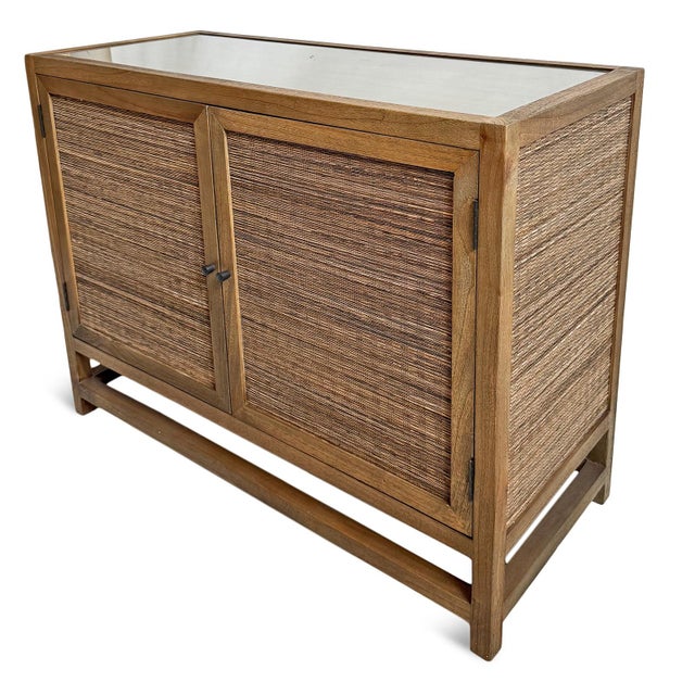 Coconut Rattan Two-Door Sideboard Credenza For Sale In Los Angeles - Image 6 of 14