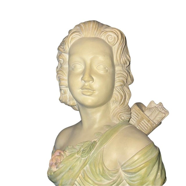 1990s Ceramic Bust of Diana the Huntress For Sale - Image 5 of 6