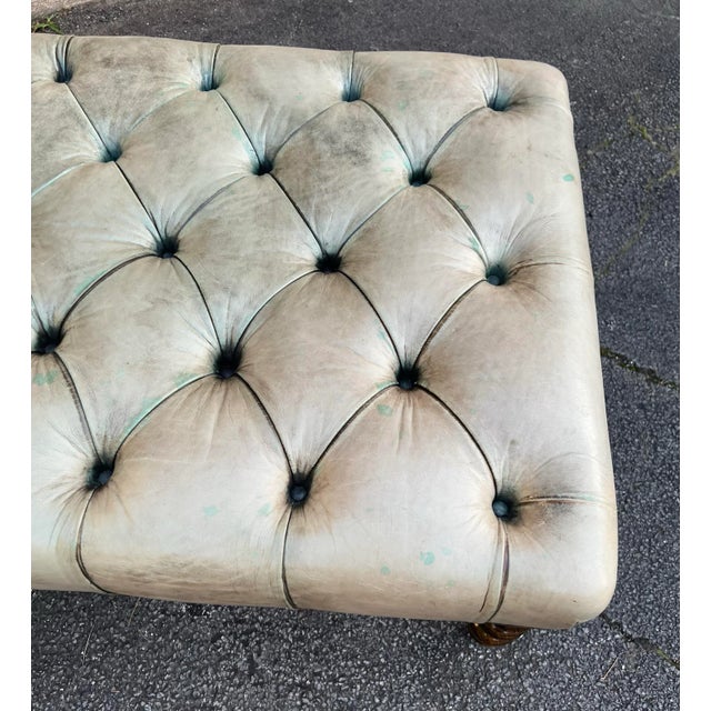 George Smith Tufted Leather Ottoman Bench For Sale In New York - Image 6 of 7