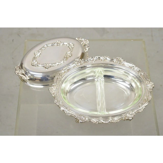 Vintage Victorian Style Silver Plated Ornate Lidded Twin Handle Vegetable Serving Dish For Sale In Philadelphia - Image 6 of 13