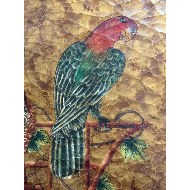 Chinoiserie Chinoiserie Hand Painted Triple Panel Room Divider For Sale - Image 3 of 12