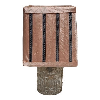 Vintage Table Lamp with Illuminated Relief Glass Base by Lamplove, 1970s For Sale