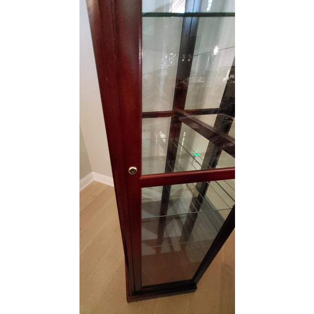 American Pulaski Heritage Lighted, Lockable Display Cabinet With Patented Two-Way Sliding Glass Door For Sale - Image 3 of 6