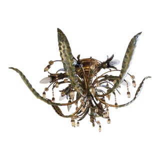 1960s ItalianTole Chandelier For Sale