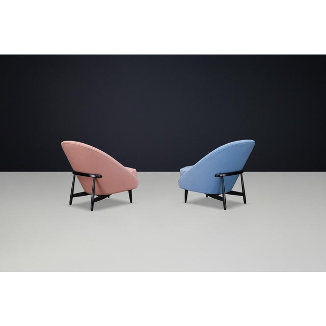 Black Model 115 Lounge Chairs from Theo Ruth for Artifort, Netherlands, 1950s, Set of 2 For Sale - Image 8 of 9