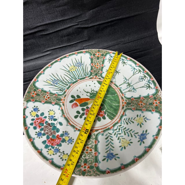 Large Early 20th Century Famille Chinese Porcelain Plate Charger For Sale - Image 10 of 12