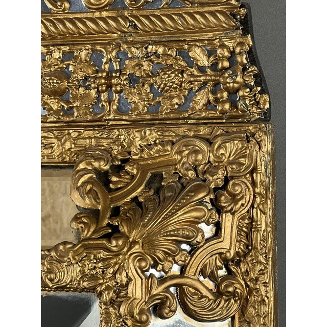 19th Century Large Antique 19th Century Mirror in Gilt Metal For Sale - Image 5 of 13