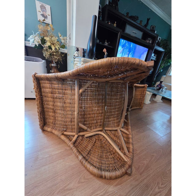 1990s Vintage Rattan Chaise Lounge by Carl Öjerstam for Ikea For Sale - Image 5 of 11