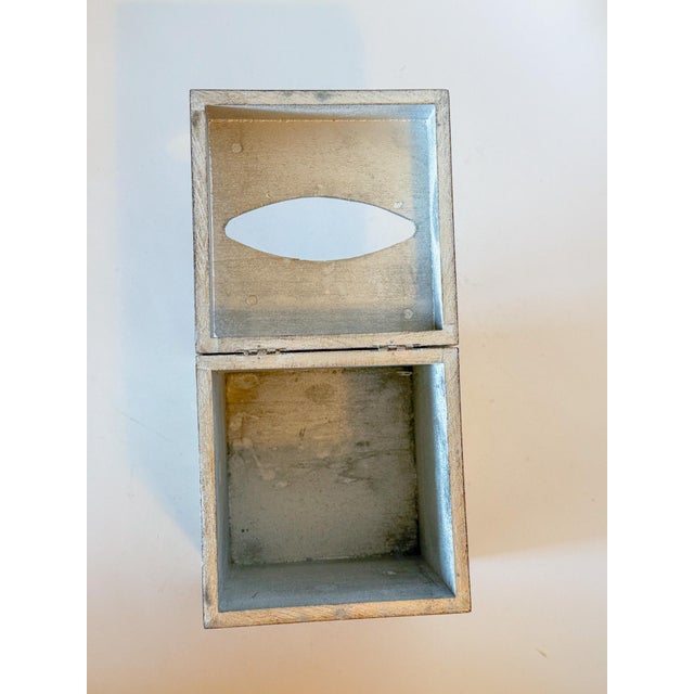 Vintage Silver Leaf Florentine Tissue Box Cover For Sale - Image 4 of 7