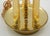 1980s Brass 3 Column 2 Light Bouillette Table Lamp For Sale - Image 4 of 9