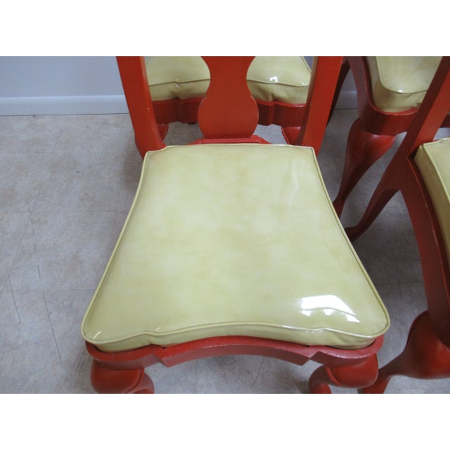 Vintage Custom Chinese Chippendale Paint Distressed Dining Room Chairs - Set of 8 For Sale In Philadelphia - Image 6 of 13