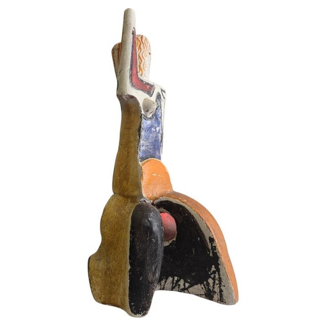 Abstract Female Figure in Painted Ceramic by Alfredo Lanz, Italy, 1970s For Sale - Image 11 of 11