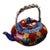 Vintage Ming Cloisonne Enamel Teapot – Red Ground Gilt Bat & Coin Motif For Sale