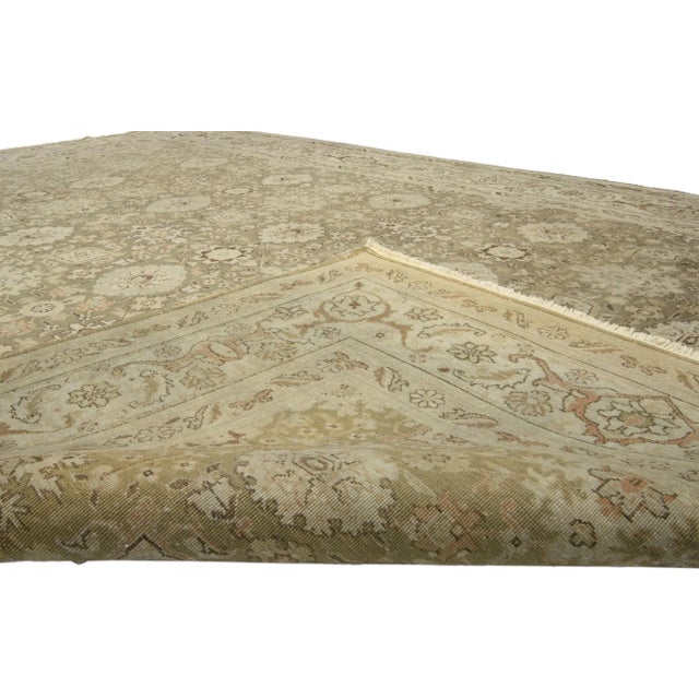 Antique Earth-Tone Persian Tabriz Rug - 08'04 X 11'00 For Sale In Dallas - Image 6 of 7