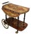Italian Floral Marquetry Drop Leaf Bar Cart For Sale
